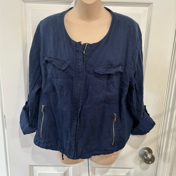 Dkny Jackets & Blazers - DKNY. Navy Blue Women's Jacket. Size XL 100% linen